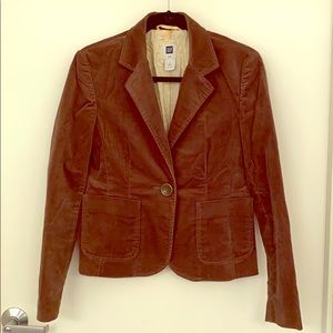 Brown velvet blazer size 6